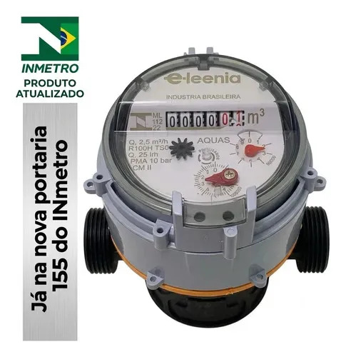 HIDROMETRO UNIJATO Q3 2,5 R80 DN20 115MM - PRE EQUIPADO - COMPOSITE - LN + KIT DE CONEXÕES - Imagem 3