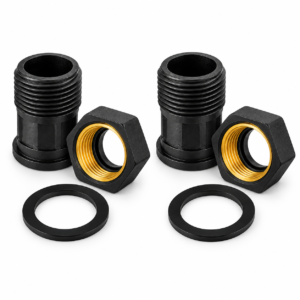 CONJUNTO DE CONEXOES PARA HIDROMETRO CURTO/CURTO 1/2 DN15 EM PP PRETO - COM INSERTO